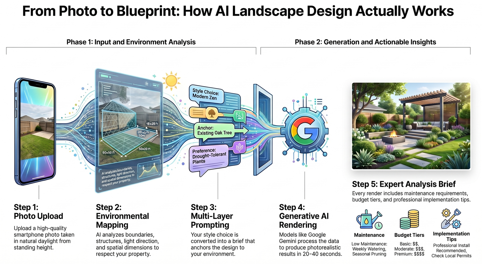 How AI Landscape Design Actually Works: From Photo Upload to Photorealistic Render