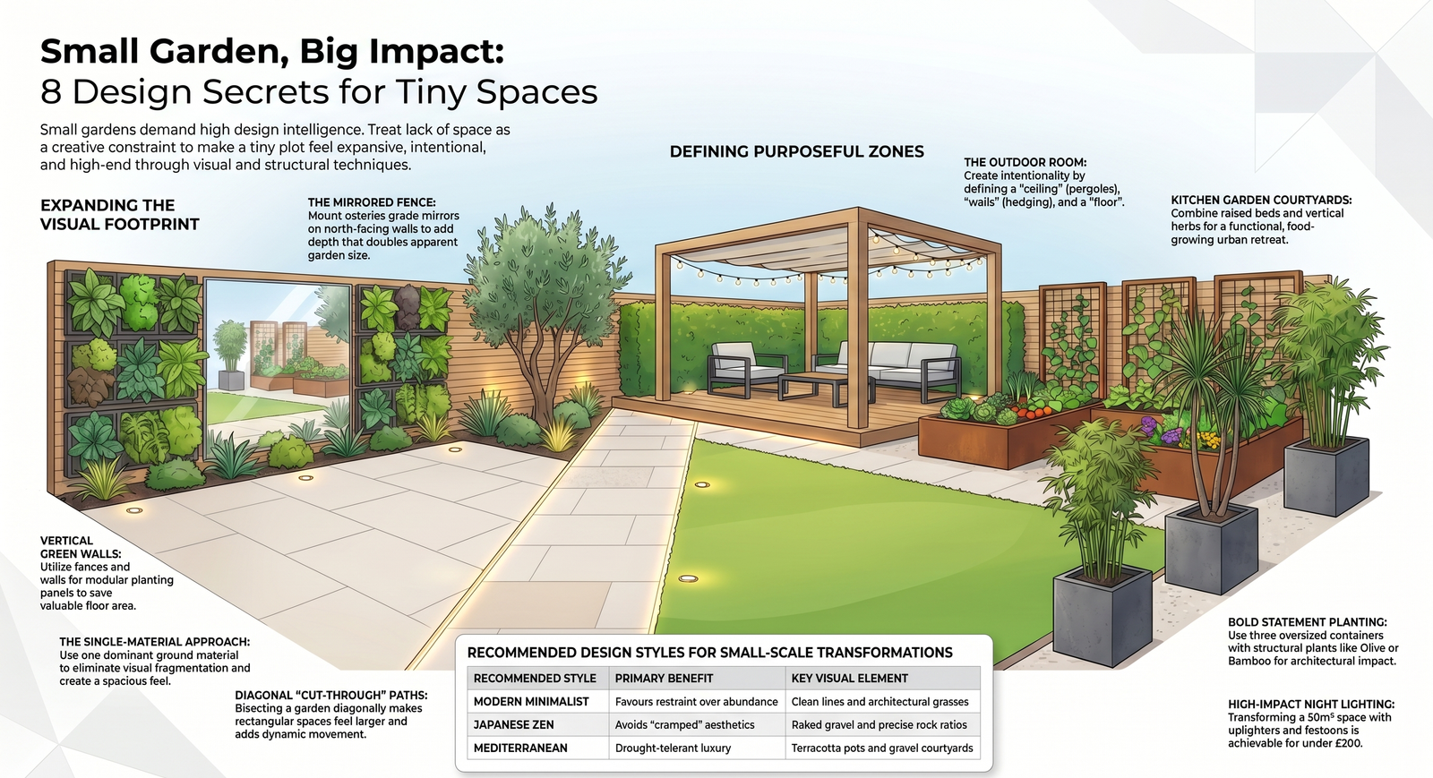 Small Garden, Big Impact: 8 Design Ideas For Garden Design Under 30m²