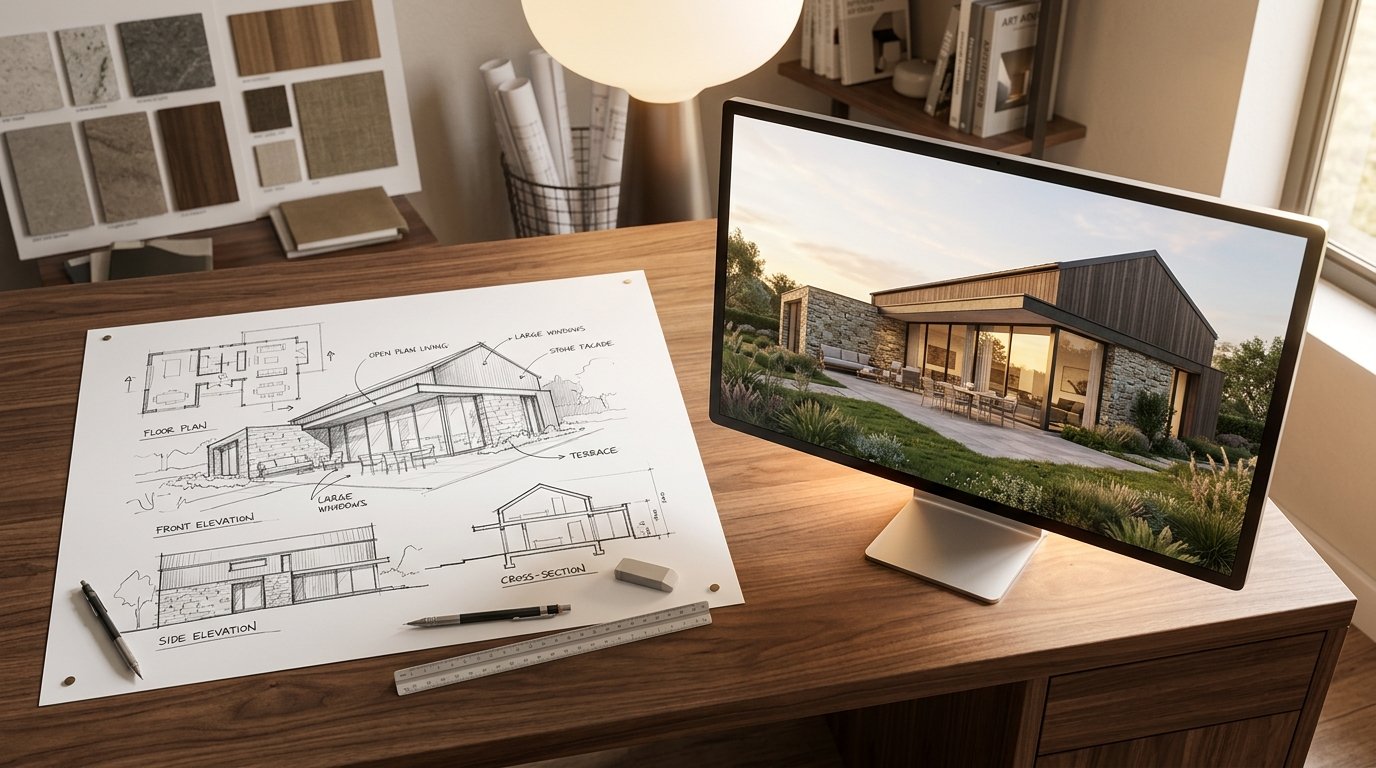 How AI Converts Architectural Sketches to Renders