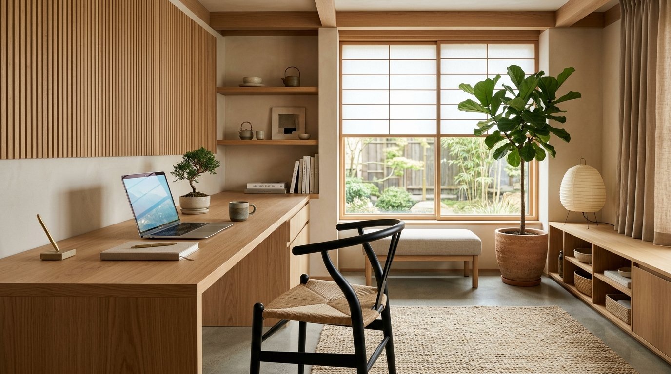 Zen Home Office Design: Japandi-Inspired Serenity