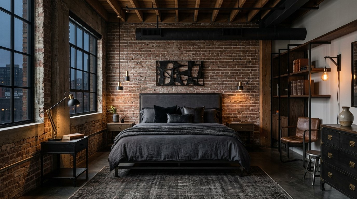 Industrial Bedroom Design: Dark, Moody & Stylish Ideas