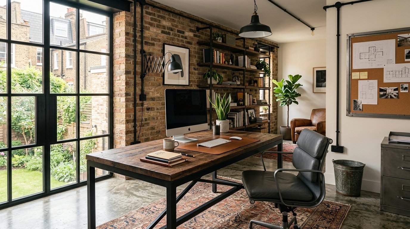 Industrial Home Office: Productive & Stylish Design