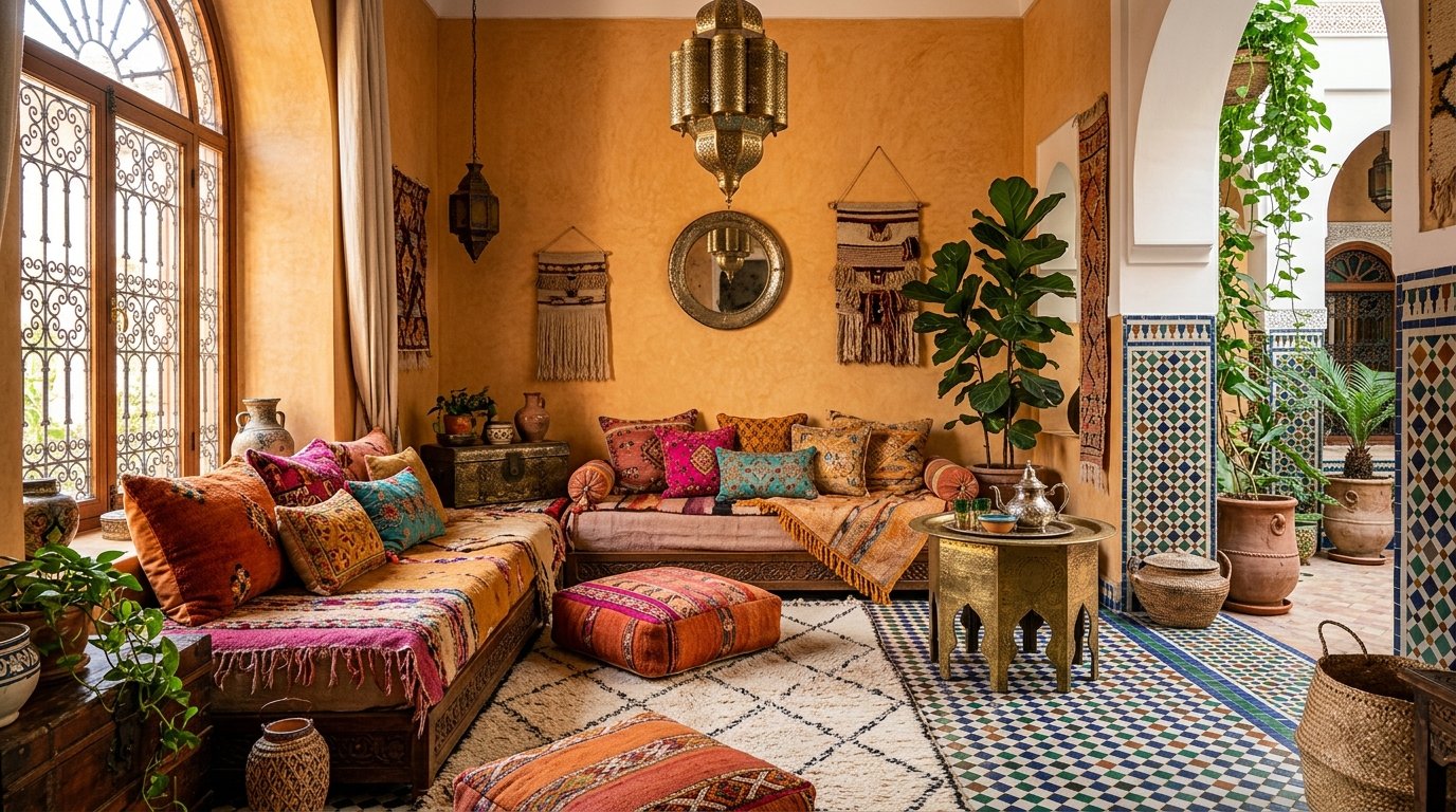 Moroccan Boho Design: Tiles, Textiles & Colour Magic