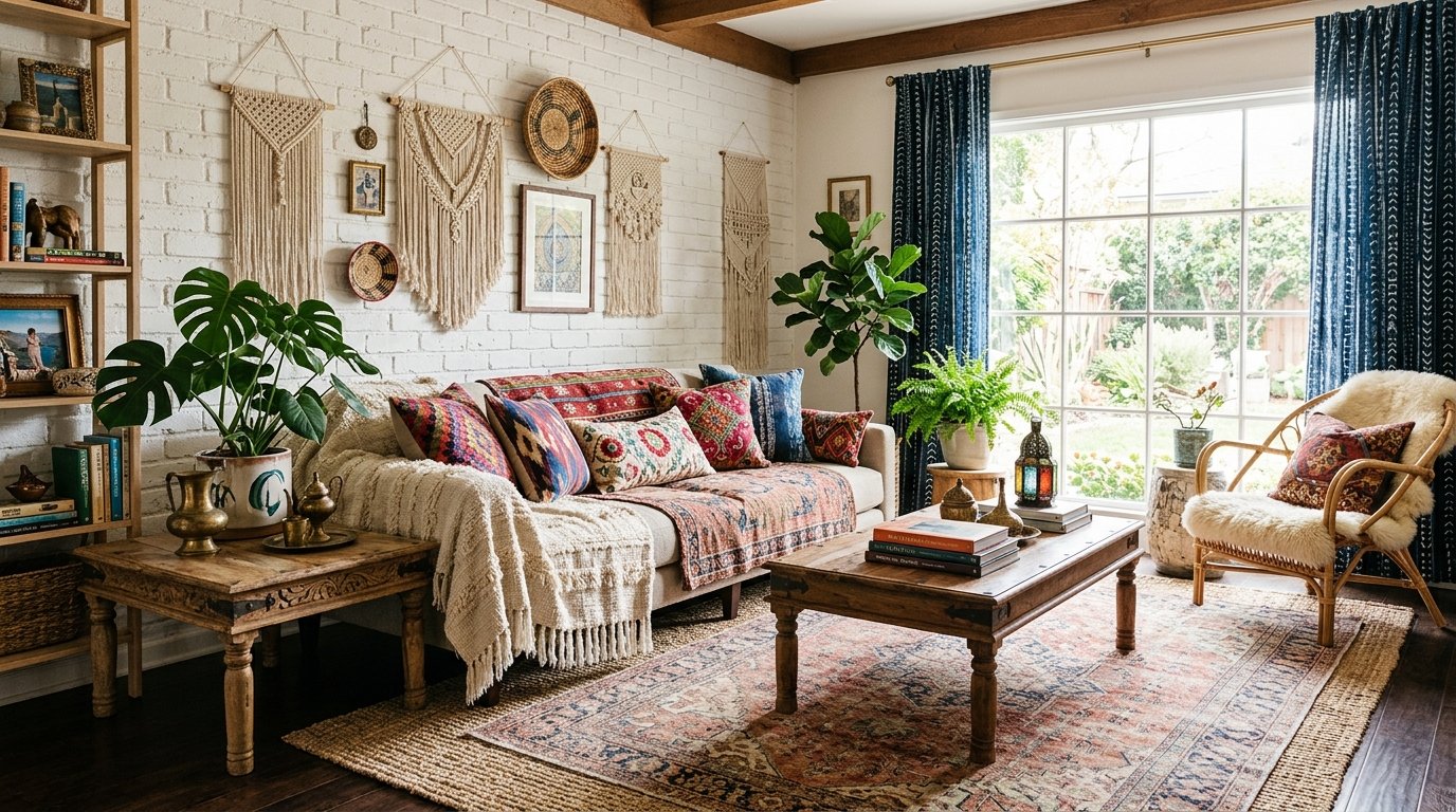 Mixing Bohemian Patterns & Textures for Your Home