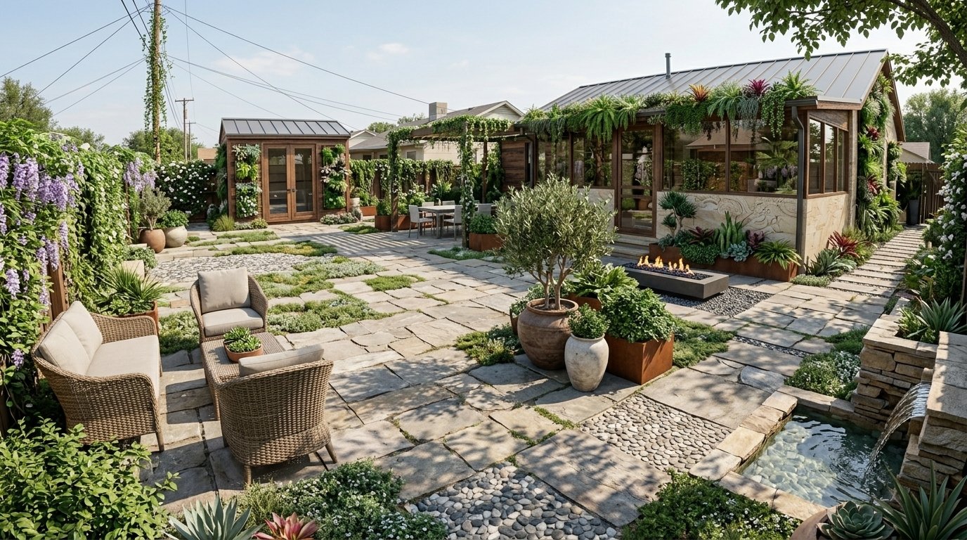 Modern full garden design redesign AI visualiser by RYY