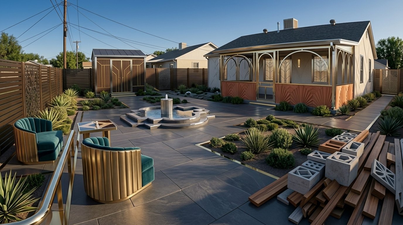 Modern full garden design redesign AI visualiser by RYY