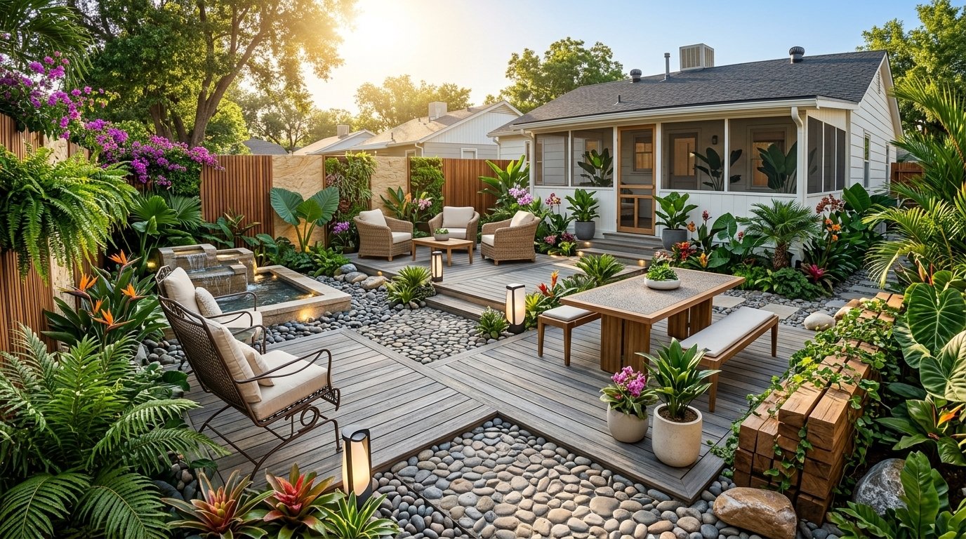 Modern full garden design redesign AI visualiser by RYY