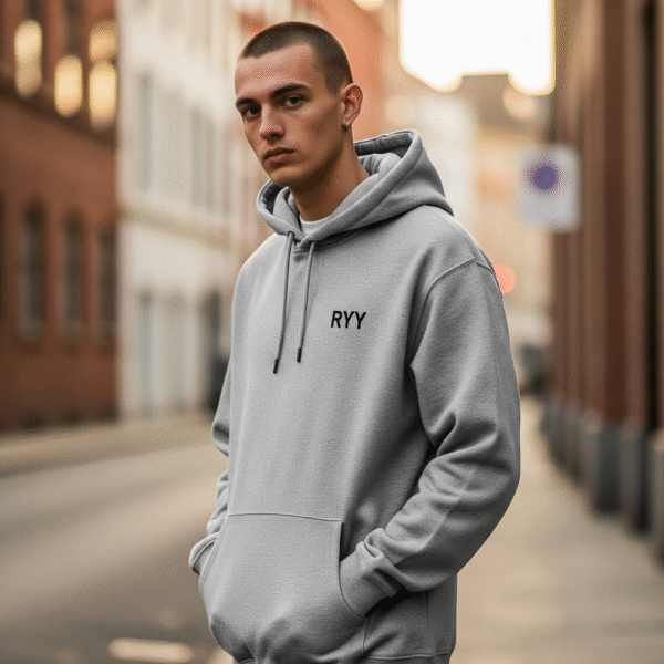 ryy heather grey pullover hoodie